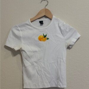 Wild Fable White Tee with Orange Graphic